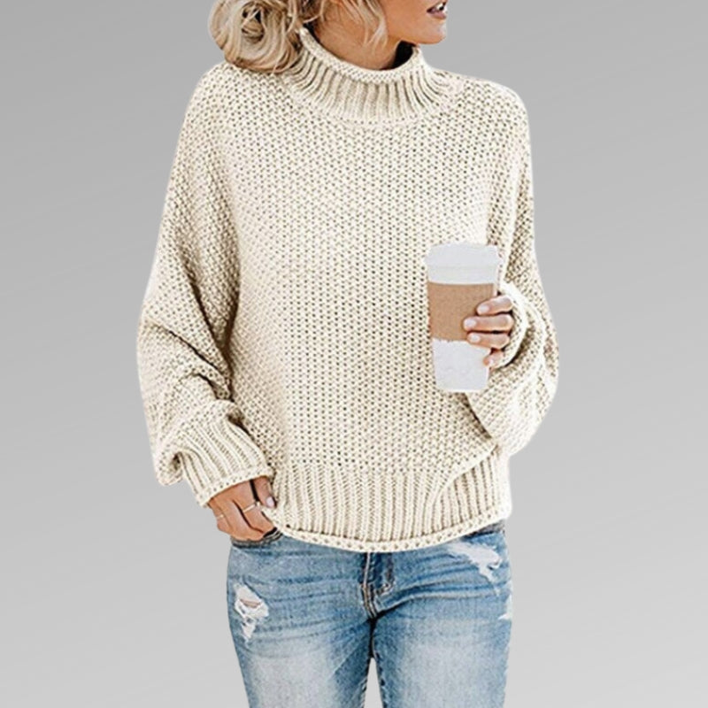 Evelyn – Langermet høyhalset genser med mockneck