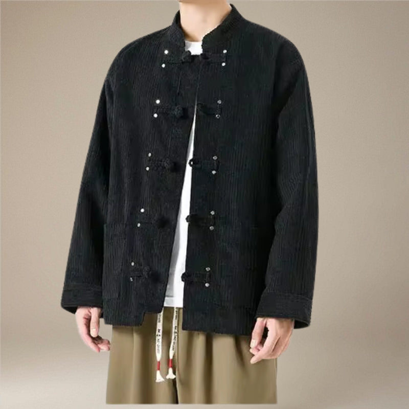 Aksel – Løs Passform Jakke med Knappeflap og Lommer