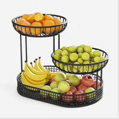 VitaRack – 3 Lags Fruktkurv med Ventilert Design og Solid Støtte