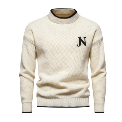 Lukas - Varm, langermet strikkegenser med rund hals