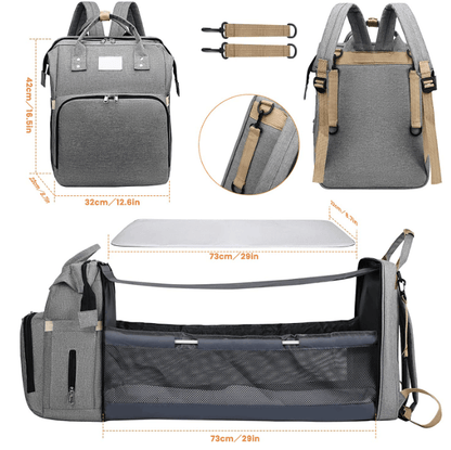 BabyNest - multifunksjonell reiseveske med bærbar stelleplass