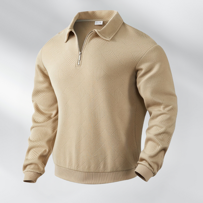 Isaac - Genser med kvart glidelås og strukturert design