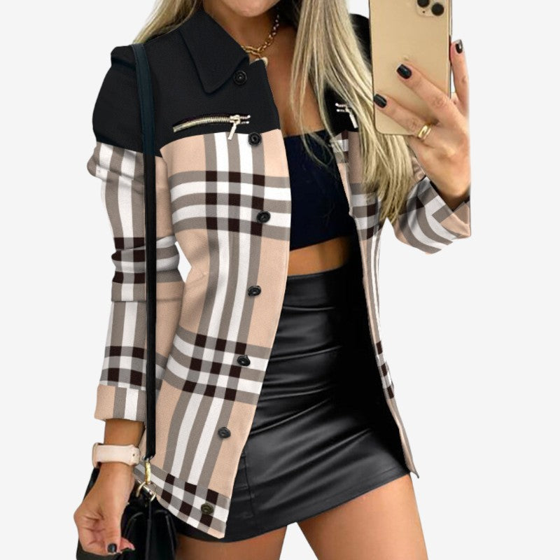 Sophie – Langermet kåpe med trykk knapper og lommer