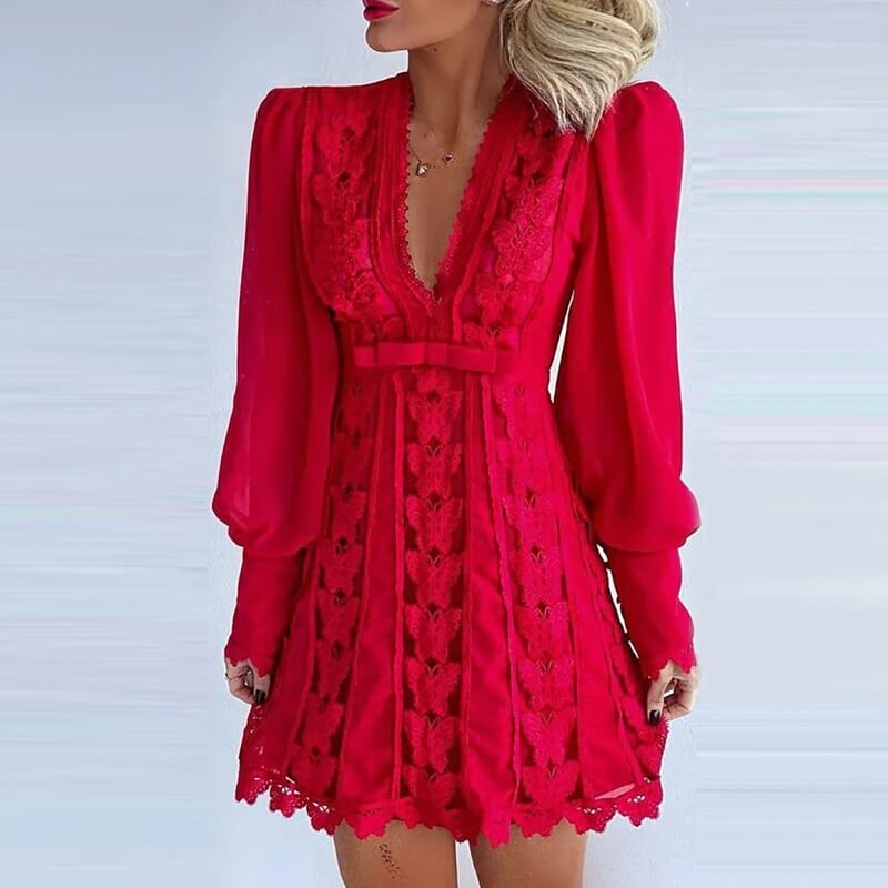 VivaStyle - Minikjole med lanterneerm for sexy look