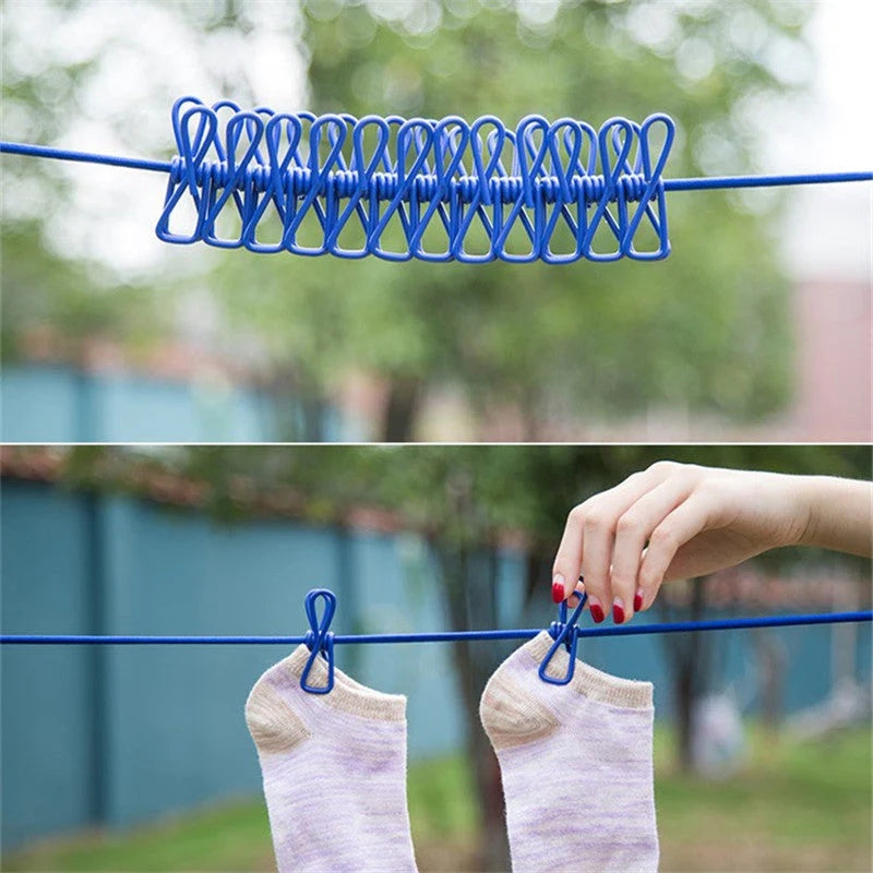CampEase – Elastisk utendørs klessnor med posisjoneringsspenne | 1+1 Gratis