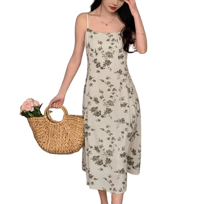 Daisy - Stilig lang blomsterkjole med justerbare stropper