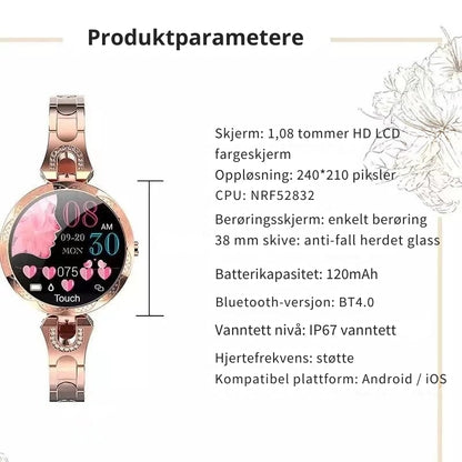 Lily - Vanntett smart treningsklokke med puls- og blodtrykksmåler