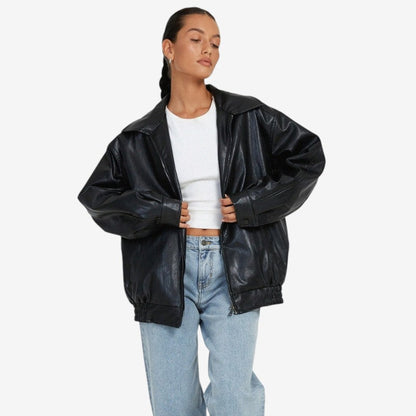 Aria – Jakke med lange ermer, jakkeslag og ribbekant