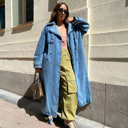 Mariann – Langermet Trench Coat med Krage og Belte