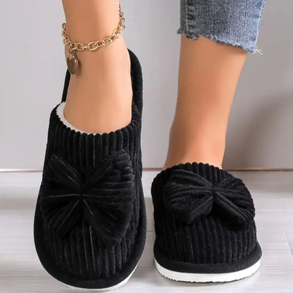 Linnea - Koselige tøfler med sløyfedesign og sklisikker såle