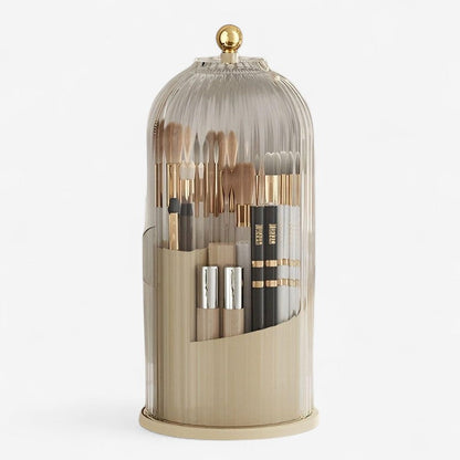 BrushMate – Roterende Sminkebørsteholder med Støvfritt Lokk