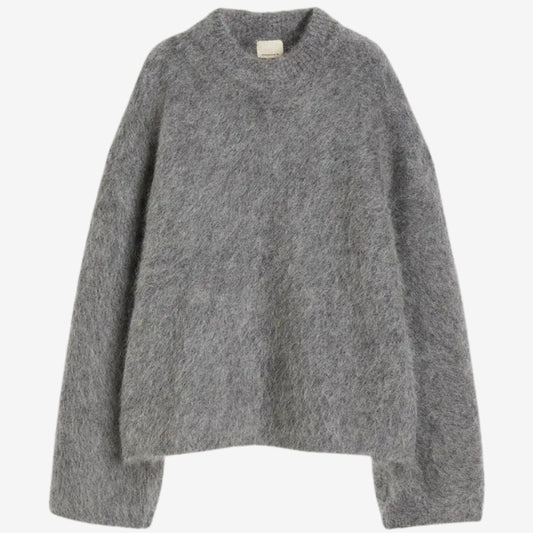Johanna – Oversized Genser med Lange Ermer og Rund Hals