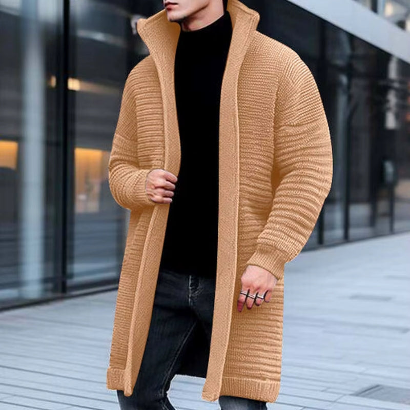 Martin – Langermet Åpen Front Cardigan med Ribbe detaljer