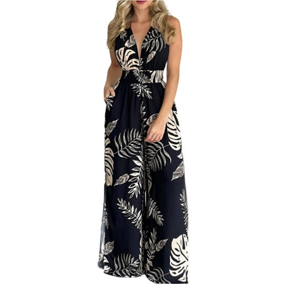 Hailey - Moderne jumpsuit med sidesplitter og V-hals