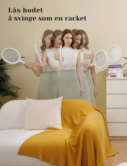 ZapFly - 5-i-1 Hurtigladende elektrisk fluesmekker med roterende hode