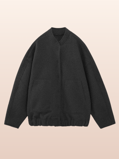 Maya - uformell jakke med mykt stoff og løs passform