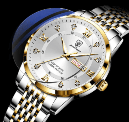 Leo - Luksusklokke i rustfritt stål med datofunksjon