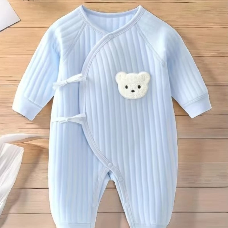 TinySteps – Babyromper med Lange Ermer og Ribbestruktur