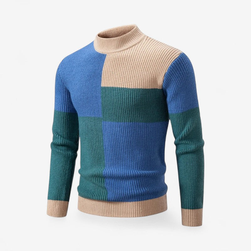 George – Langermet Genser med Rund Hals og Ribbestrikket Detalj