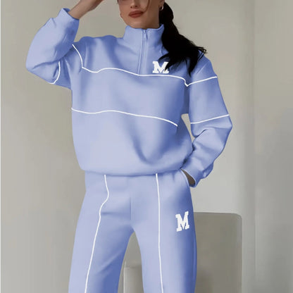 Astrid – Todelt sett med langermet skjorte med glidelås og vide bukser