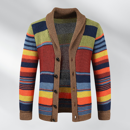 Jonas - Stilig knappekofta med fargerike striper