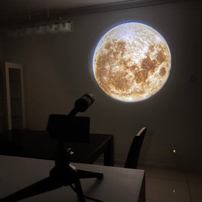 MoonSphere - Moon Earth Projector med LED-lampe og roterende projeksjon