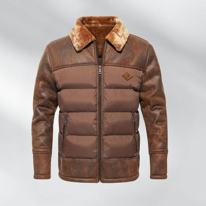 Ronan - Stilig jakke med fuskepels Krage og puffer-design