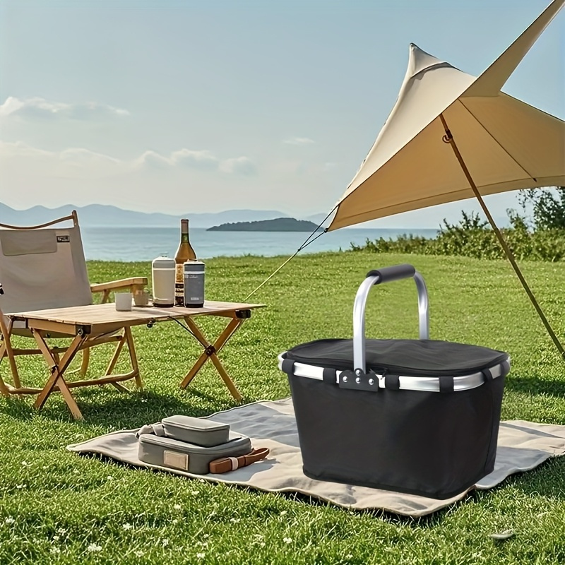 PicniGo – Sammenleggbar Isolert Piknikkurv med 3-i-1 Håndtak