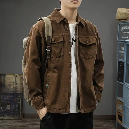 Espen – Langermet Skjortejakke med Nedbrettet Krage og Knappelukking