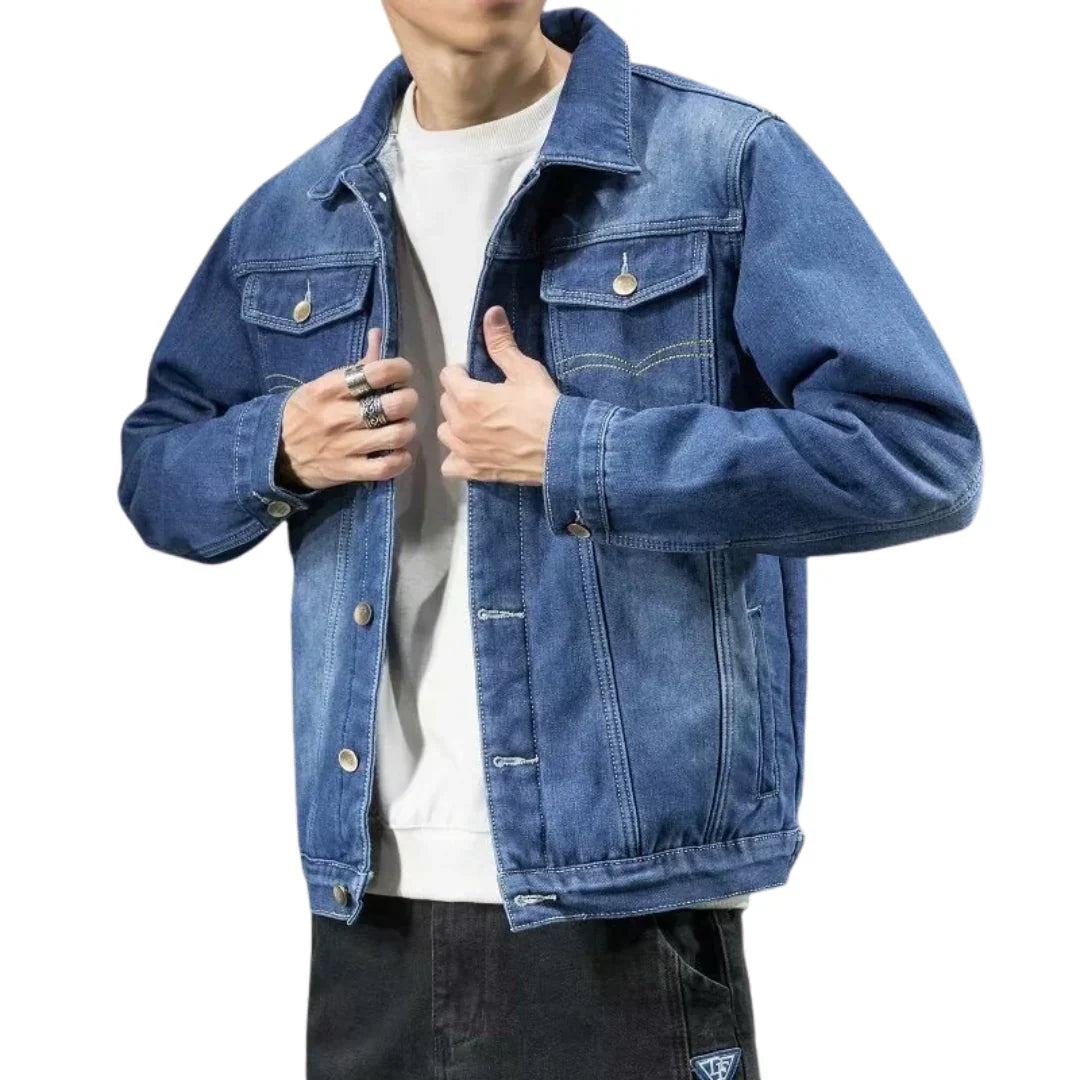 Jade - Stilfull Klassisk Herre Denim Vinterjakke for Maksimal Komfort