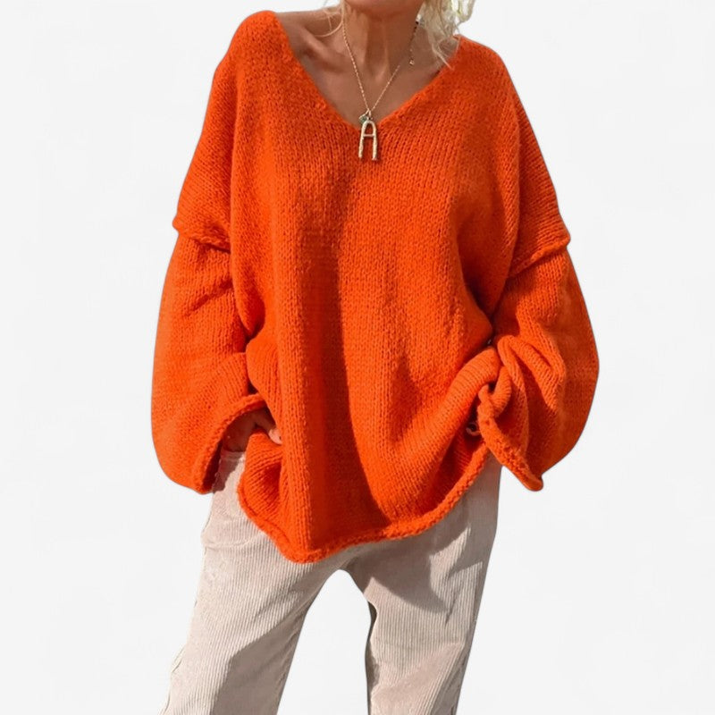 Mira – Genser med V-hals og lange ermer