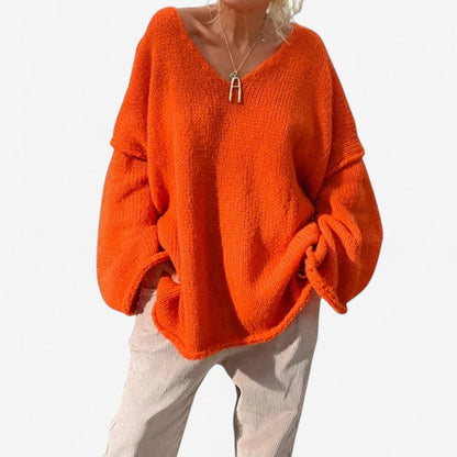 Mira – Genser med V-hals og lange ermer