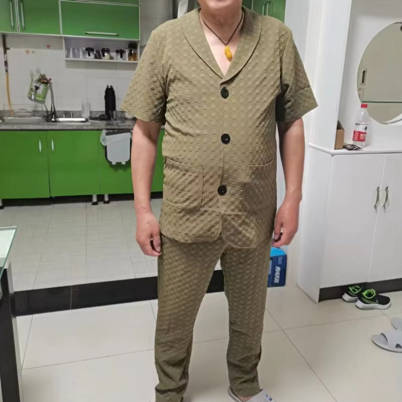 Theodore – To-Delt Sett med Kortermet Skjorte og Vide Bukser