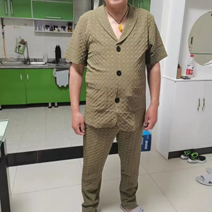 Theodore – To-Delt Sett med Kortermet Skjorte og Vide Bukser