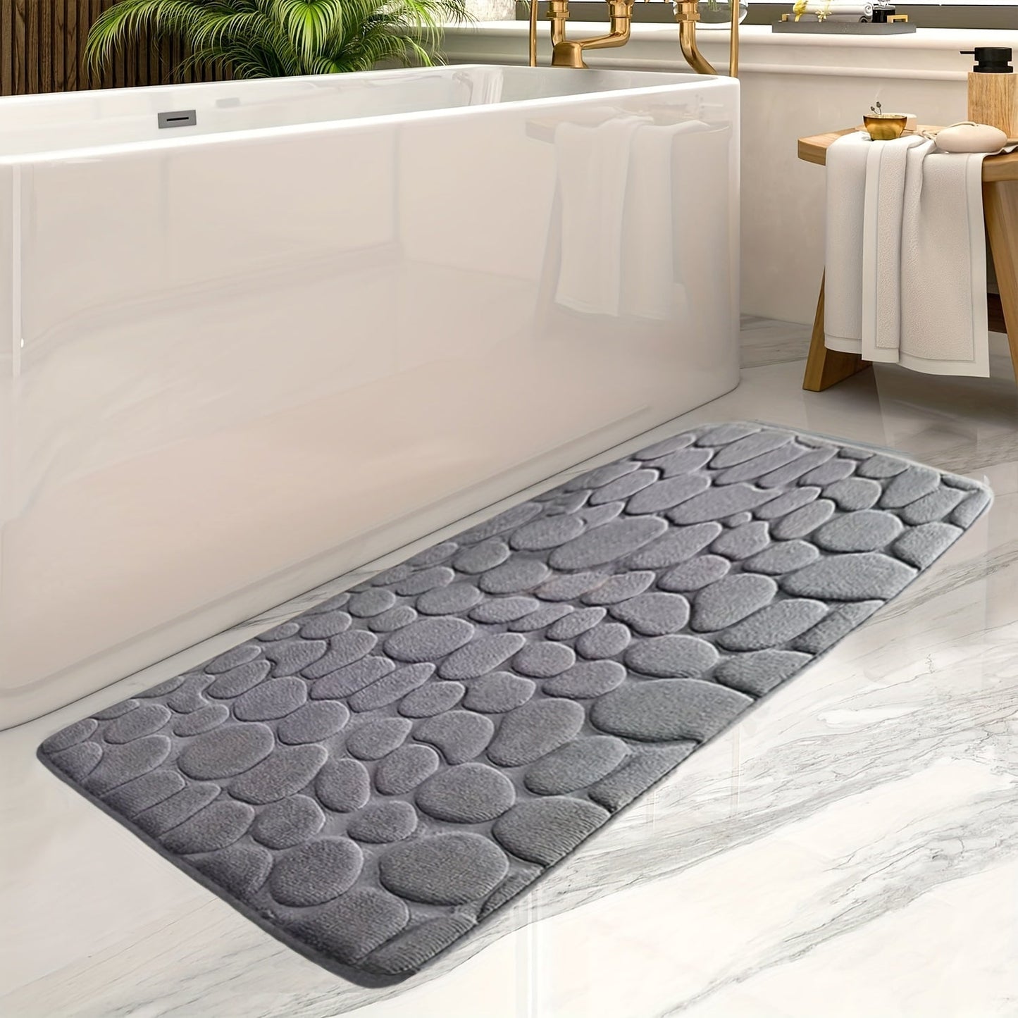 SafeStep - Slitesterk sklisikker badematte med myke absorberende fibre