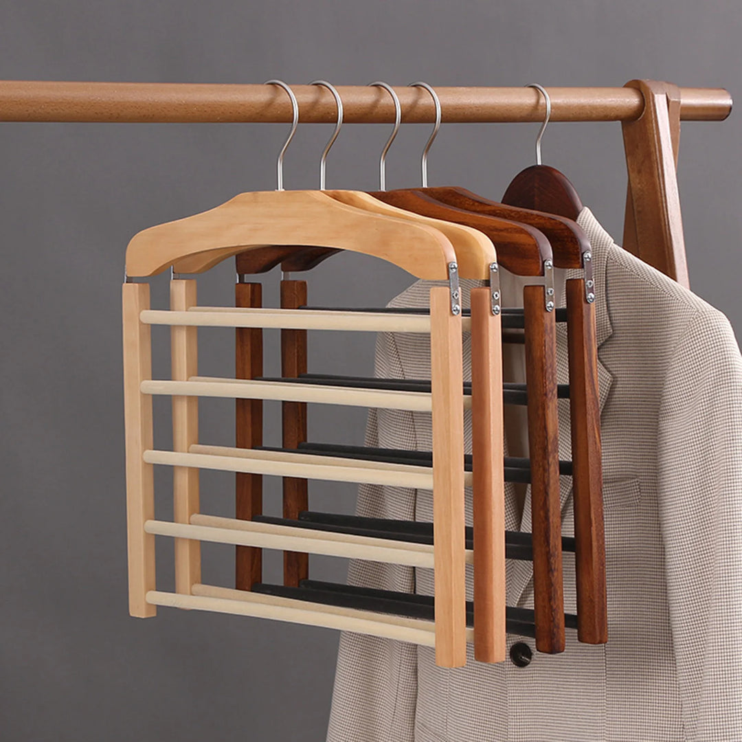 WoodFlex – Multifunksjonell Kleshenger i Tre med Plassbesparende Design