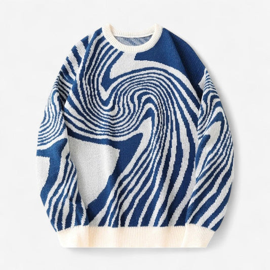 CozyKnit – Langermet Genser med Rund Hals og Ribbedetaljer