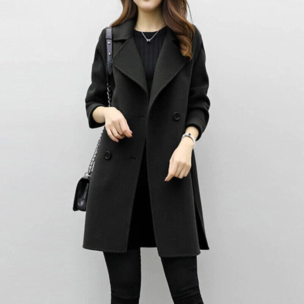 Johanna - Klassisk dobbeltspent lang trenchcoat