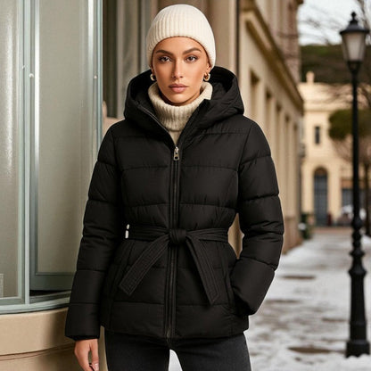 Tonje – Parkasjakke med Belte og Glidelås