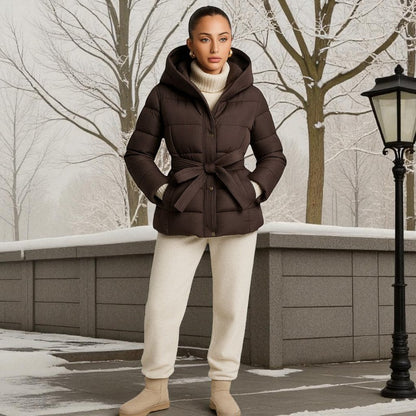 Tonje – Parkasjakke med Belte og Glidelås