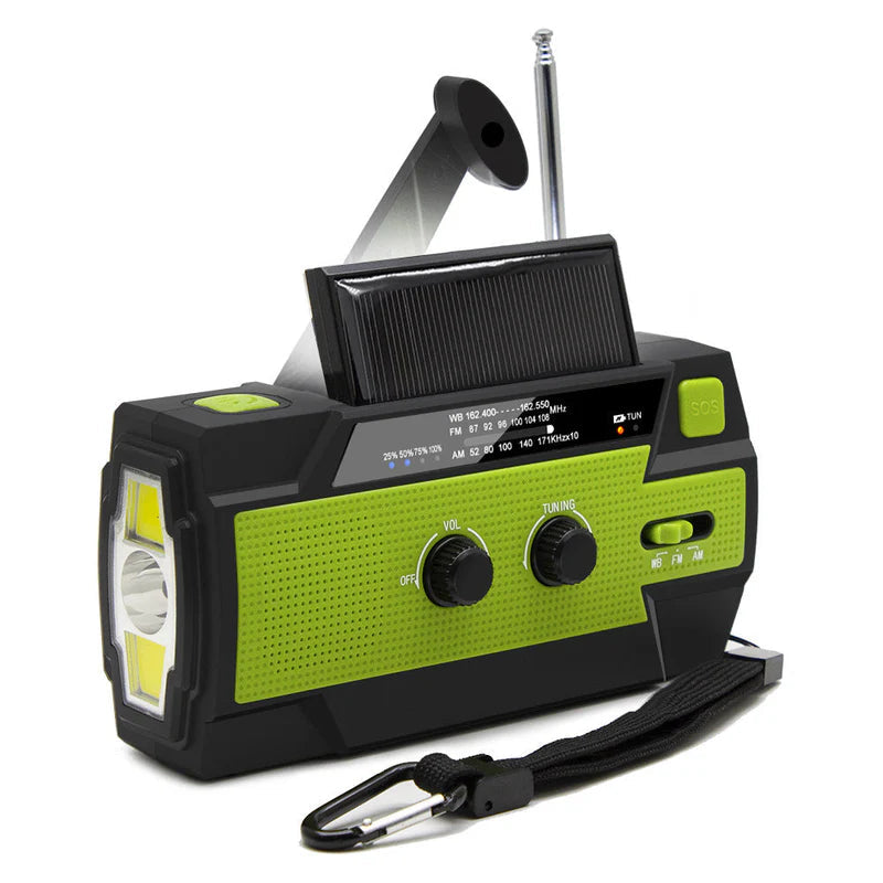 TerraVolt - Allsidig Solcelledrevet Radio og Powerbank for Pålitelig Energi