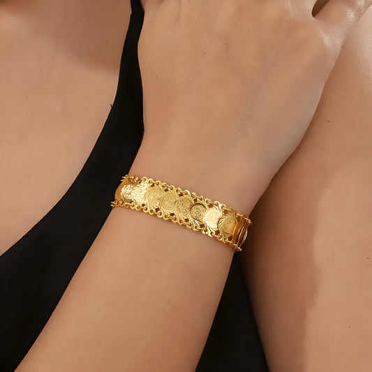 Elizabeth - Elegant Tribal Mønstrete Armbånd Dame med Gullbelagt Finish-1