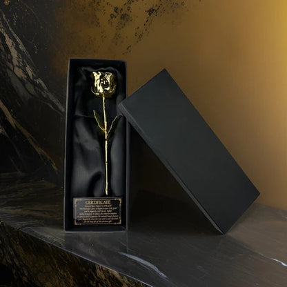 GoldBloom - 24K gulldypet rose med luksuriøs gaveeske