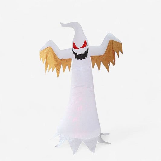 SpookGlow – Oppblåsbar Spøkelse med Roterende Flamme for Halloween Dekorasjon