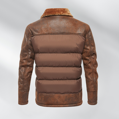 Ronan - Stilig jakke med fuskepels Krage og puffer-design