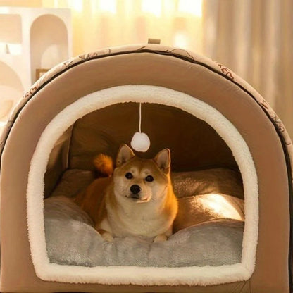 PetHaven - Koselig hundesengshusdesign med støttende polstring og avtagbar pute