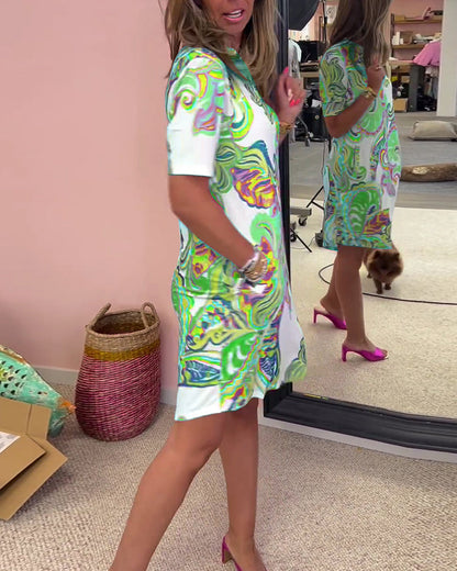 Elysia - Vakker Sommerkjole Med Blomstertrykk