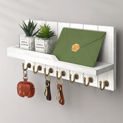 EntryRack – Nøkkelholder med Hylle og 7 Kroker