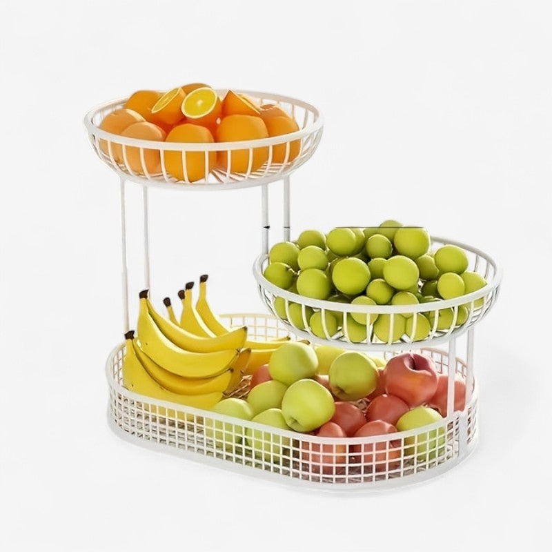 VitaRack – 3 Lags Fruktkurv med Ventilert Design og Solid Støtte