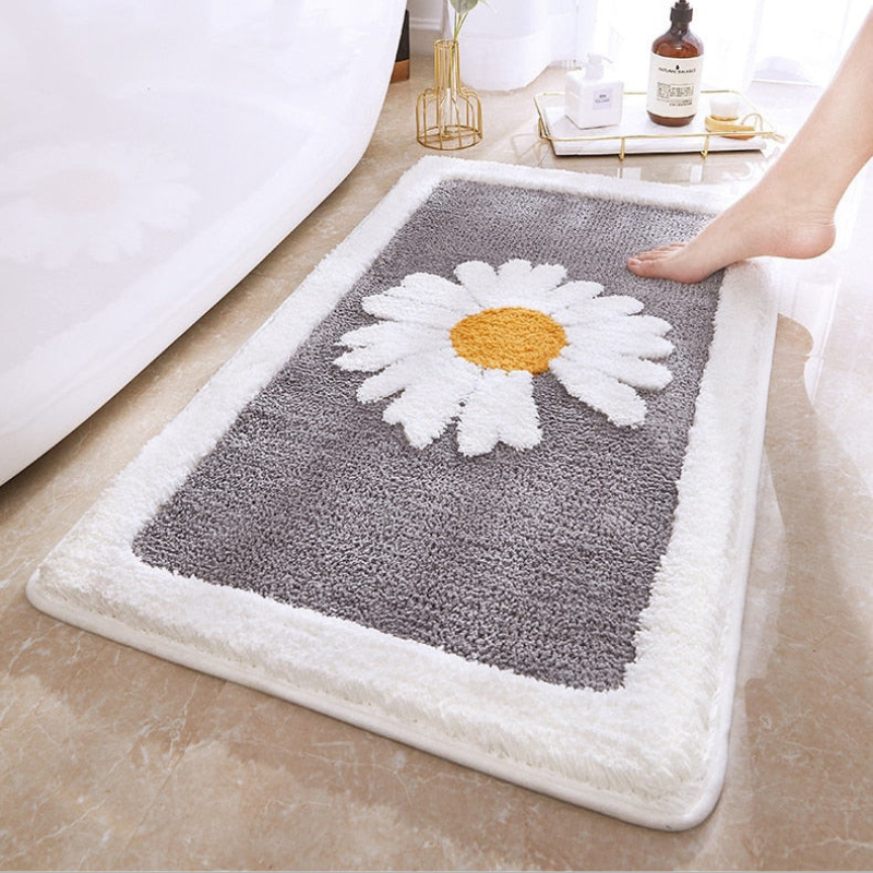 PetalPlush – Myk blomsterbadematte med plysjtekstur og elegant design